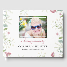 エレガント春フローラ写真葬儀 ゲストブック