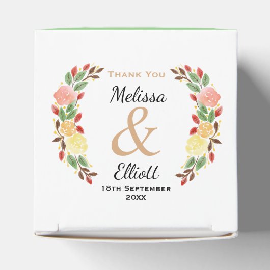 エレガント春フローラ水彩リース縁ど フェイバーボックス (上部)