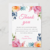 エレガント春フローラ誕生日 サンキューカード (正面)