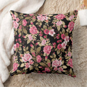 エレガント春フローラ金ゴールドパターン クッション (ブランケット)