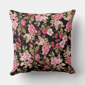 エレガント春フローラ金ゴールドパターン クッション (裏面)