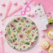 エレガント春フローラ ペーパープレート (パーティー)