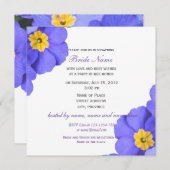 エレガント春ブルーガーデン花ブライダルシャワー 招待状 (正面/裏面)