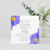 エレガント春ブルーガーデン花ブライダルシャワー 招待状 (スタンド正面)