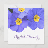 エレガント春ブルーガーデン花ブライダルシャワー 招待状 (裏面)