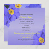 エレガント春ブルーガーデン花ブライダルシャワー 招待状 (正面/裏面)