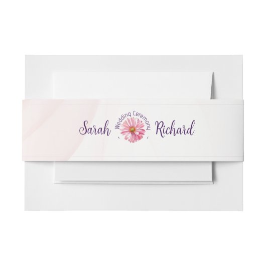 エレガント春ワイルドフラワーフローラ結婚ズ 招待状ベリーバンド (正面例)