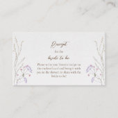 エレガント春ワイルドフラワーブライダルシャワーレシピ エンクロージャーカード (正面)