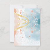 エレガント春夏の金ゴールドリング結婚 出欠カード (裏面)