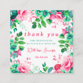 エレガント春夏フローラ誕生日ありがとう エンクロージャーカード (正面)