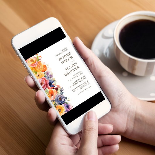 エレガント春結婚フローラ 招待状