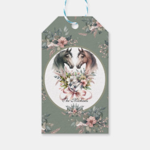 エレガント春結婚馬 ギフトタグ