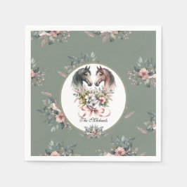 エレガント春結婚馬 スタンダードカクテルナプキン