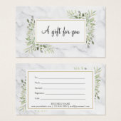 エレガント春葉大理石ギフト証明書 (正面&裏面)