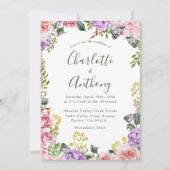 エレガント春蝶フローラ結婚ズ 招待状 (正面)