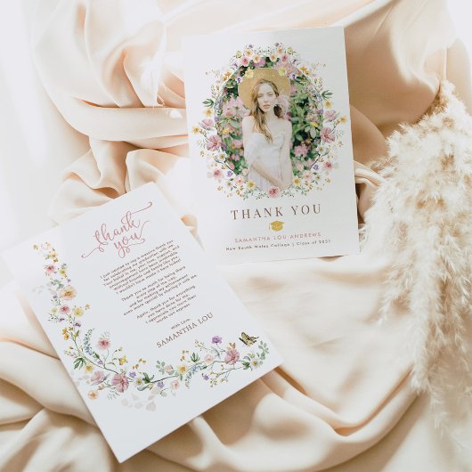 エレガント春野草園卒業写真 サンキューカード