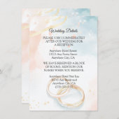 エレガント春金ゴールドリング結婚 エンクロージャーカード (正面/裏面)