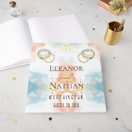 エレガント春金ゴールドリング結婚 ゲストブック