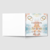 エレガント春金ゴールドリング結婚 ゲストブック (全面)