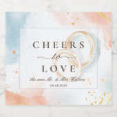 エレガント春金ゴールドリング結婚 スパークリングワインラベル (シングルラベル)