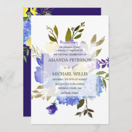 エレガント春青と黄結婚色 招待状