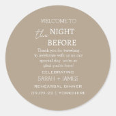 エレガント昨日の夜の結婚Taupe ラウンドシール (正面)