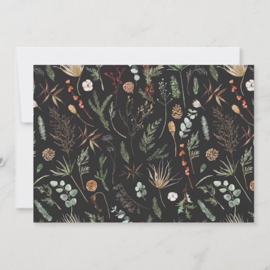 エレガント暗いフローラモダン秋冬の写真 セーブザデート (裏面)