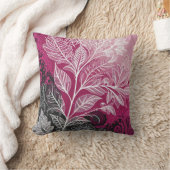 エレガント暗い赤紫色、白、グレー、黒のレースエフェクト クッション (ブランケット)