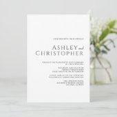 エレガント暗石板モダン結婚の 招待状 (スタンド正面)