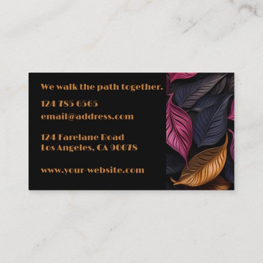 エレガント暗離れデザイン 名刺 (裏面)