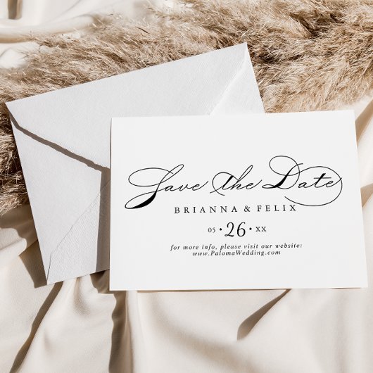 エレガント書の横結婚線 セーブザデート