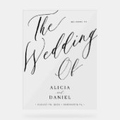 エレガント書アクリ結婚ルの歓迎サイン アクリルサイン (正面)