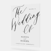 エレガント書アクリ結婚ルの歓迎サイン アクリルサイン (傾斜)