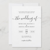 エレガント書クラシック結婚 招待状 (正面)