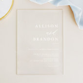 エレガント書シンプル結婚の透明 アクリル招待状