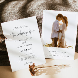 エレガント書シンプル道の結婚 招待状