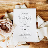 エレガント書シンプル道の結婚 招待状