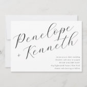 エレガント書スタイリッシュ書結婚白 招待状 (正面)