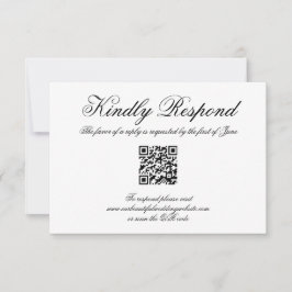 エレガント書フォーマルQRコー結婚ド 出欠カード