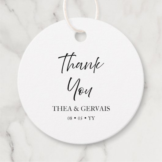 エレガント書ミニマル書結婚白 フェイバータグ (正面)