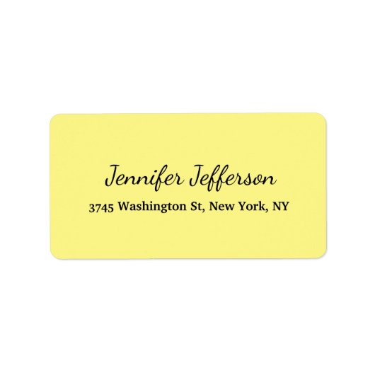 エレガント書モダンき手書き入力（淡黄色） ラベル (正面)