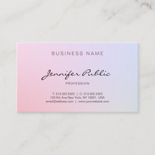 エレガント書モダンき直カラフルし 名刺 (正面)