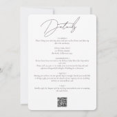 エレガント書モダンQRコード詳細結婚 招待状 (裏面)