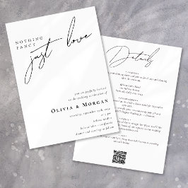 エレガント書モダンQRコード詳細結婚 招待状