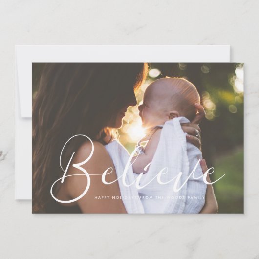 エレガント書信じ感動的写真 シーズンカード (正面)