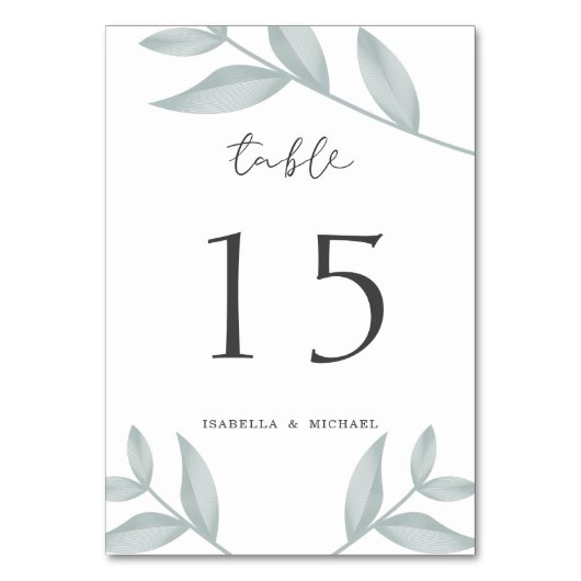 エレガント書植物学結婚書 テーブルナンバー (正面)