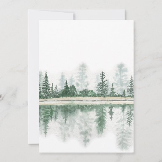 エレガント書素朴山結婚の山 招待状 (裏面)