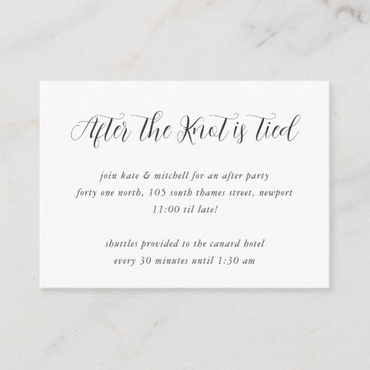 エレガント書結婚のパーティー エンクロージャーカード (正面)