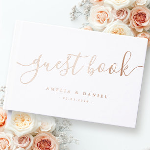 エレガント書結婚のホイ実在ル白 ゲストブック