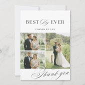 エレガント書結婚の写真サンキューカード サンキューカード (正面)